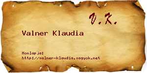 Valner Klaudia névjegykártya